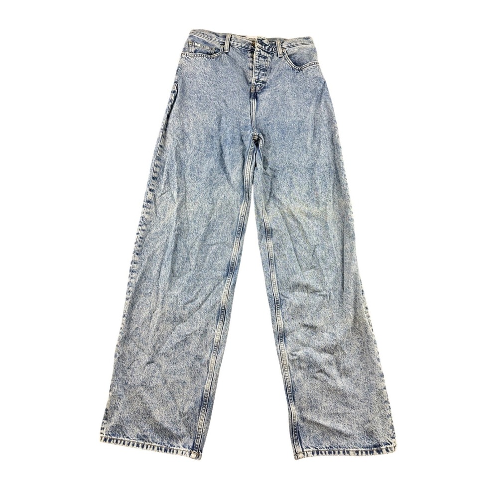 Calvin Klein Jeans Women 27 Blue Denim High Rise Relaxed 100%‎ Cotton Acid Wash